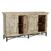 Crestview Collection Bengal Manor 72" x 13" x 37" 4-Door Rustic Mango Wood Sideboard In Heavily Distressed Antique White Finish - CVFNR704