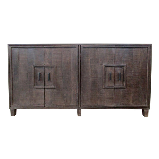 Crestview Collection Bengal Manor 72" x 14" x 37" 4-Door Rustic Brown Mango Wood Frame Detail Rough Hewn Sideboard - CVFNR659