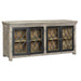 Crestview Collection Bengal Manor 72" x 16" x 34" 4-Metal-Door Rustic Mango Wood Sideboard In Parkview Gray Finish - CVFNR699