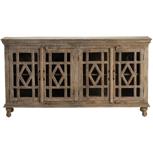 Crestview Collection Bengal Manor 72" x 16" x 38" 4-Door Rustic Gray Wash Mango Wood Sideboard - CVFNR492