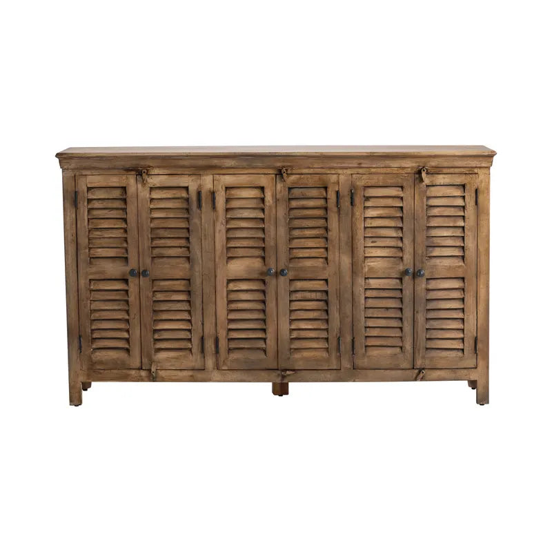 Crestview Collection Bengal Manor 72" x 16" x 42" 6-Door Rustic Brown Mango Wood Sideboard - CVFNR305