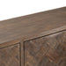 Crestview Collection Bengal Manor 72" x 17" x 36" 4-Door Rustic Brown Mango Wood Herringbone Pattern Sideboard - CVFNR663