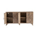 Crestview Collection Bengal Manor 72" x 17" x 36" 4-Door Rustic Brown Mango Wood Herringbone Pattern Sideboard - CVFNR663