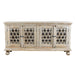 Crestview Collection Bengal Manor 72" x 18" x 36" 4-Door Rustic Aged Ash Mango Wood Carved Sideboard - CVFNR358