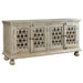 Crestview Collection Bengal Manor 72" x 18" x 36" 4-Door Rustic Aged Ash Mango Wood Carved Sideboard - CVFNR358