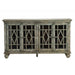 Crestview Collection Bengal Manor 74" x 18" x 42" 4-Glass-Door Rustic Distressed Gray Mango Wood Sideboard - CVFNR417