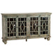 Crestview Collection Bengal Manor 74" x 18" x 42" 4-Glass-Door Rustic Distressed Gray Mango Wood Sideboard - CVFNR417