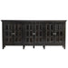 Crestview Collection Bengal Manor 94" x 16" x 42" 6-Door Transitional Dark Brown Acacia Wood Large Window Pane Sideboard - CVFNR452