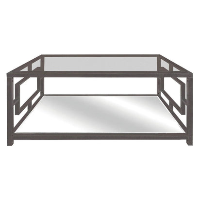 Crestview Collection Bentley 48" x 28" x 20" Occasional Metal And Glass Rectangle Design Cocktail Table with Beveled Mirror Top - CVFZR4005