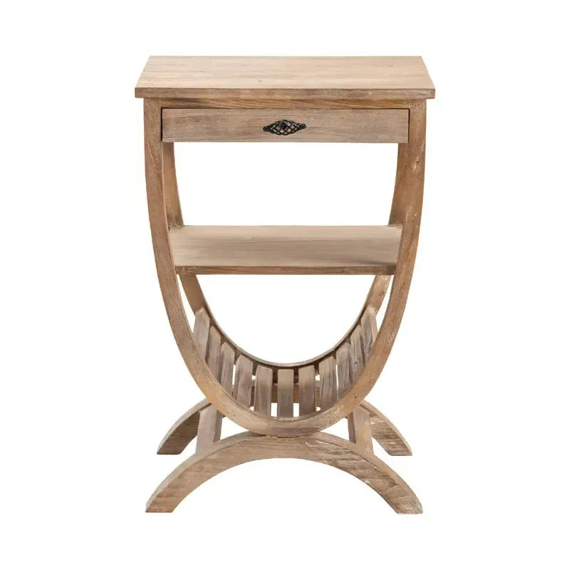 Crestview Collection Blondelle 20" x 16" x 30" Rustic Wood Accent Table In Blond Wood Finish