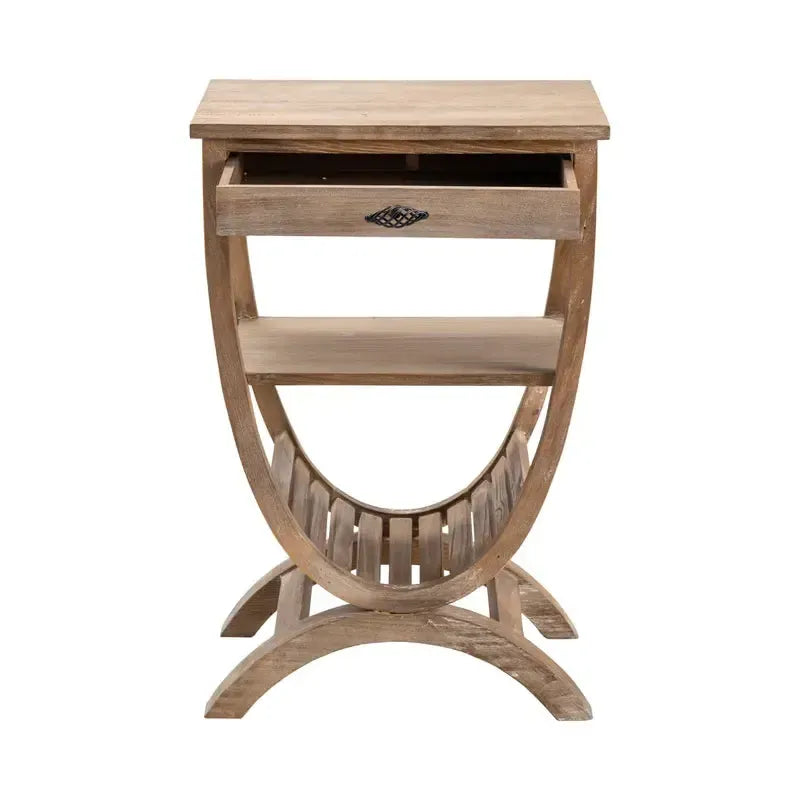 Crestview Collection Blondelle 20" x 16" x 30" Rustic Wood Accent Table In Blond Wood Finish
