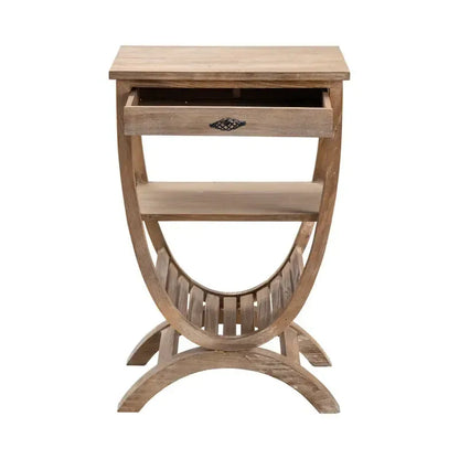 Crestview Collection Blondelle 20" x 16" x 30" Rustic Wood Accent Table In Blond Wood Finish