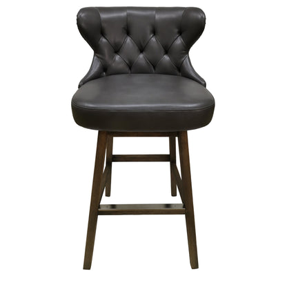 Crestview Collection Braddock 21" x 20" x 40" Traditional Faux Leather And Wood Bar Stool - CVFZR5129