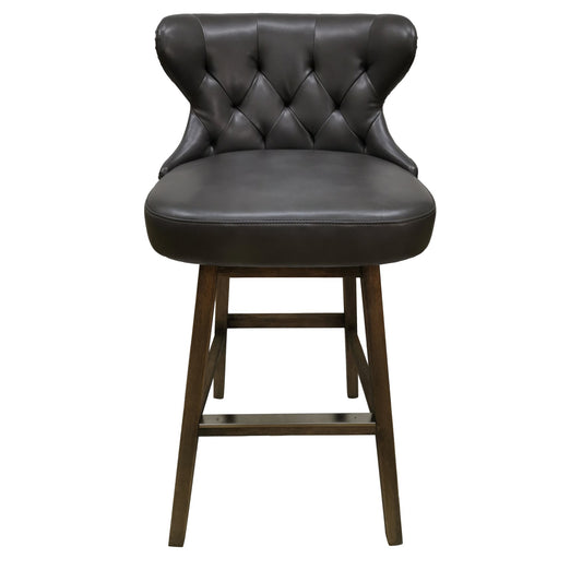 Crestview Collection Braddock 21" x 20" x 40" Traditional Faux Leather And Wood Bar Stool - CVFZR5129
