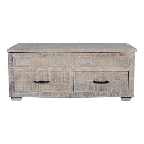 Crestview Collection Brogden 46" x 26" x 19" Occasional Wood 2-Drawer Rectangle Cocktail Table