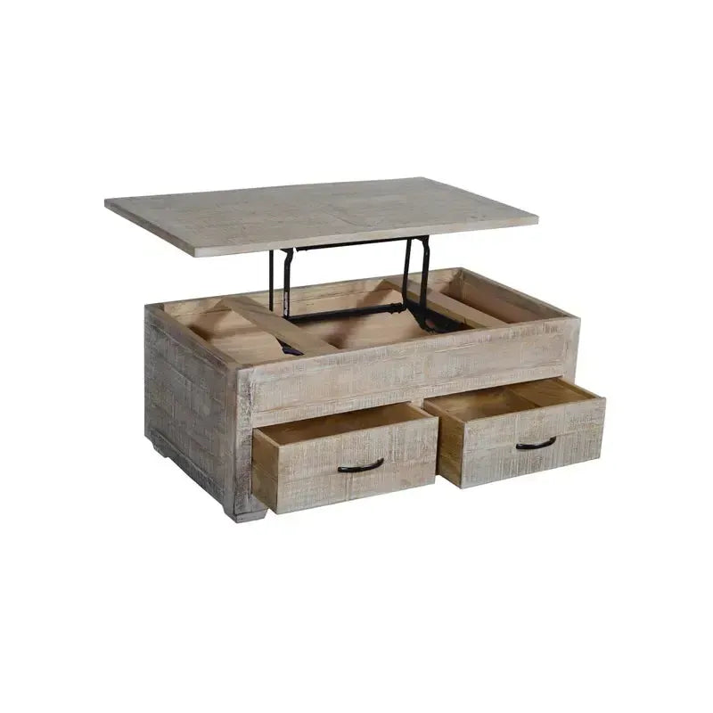 Crestview Collection Brogden 46" x 26" x 19" Occasional Wood 2-Drawer Rectangle Cocktail Table