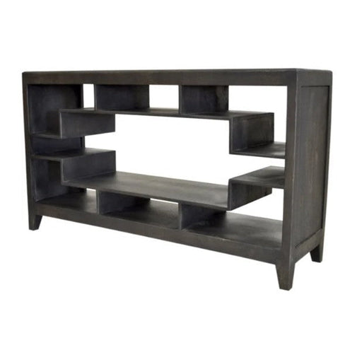 Crestview Collection Butler 60" x 16" x 34" Transitional Metal And Wood Console In Dark Brown Finish - CVFNR893