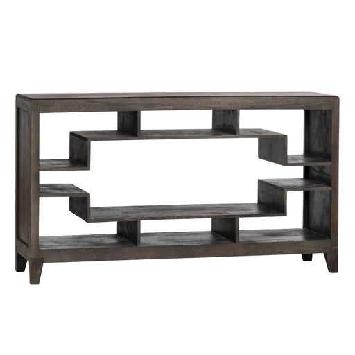 Crestview Collection Butler 60" x 16" x 34" Transitional Metal And Wood Console In Dark Brown Finish - CVFNR893