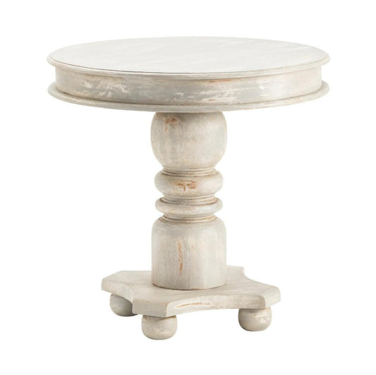 Crestview Collection Castleberry 30" x 30" x 30" Rustic Wood Accent Table In Weathered Gray Finish - CVFNR892