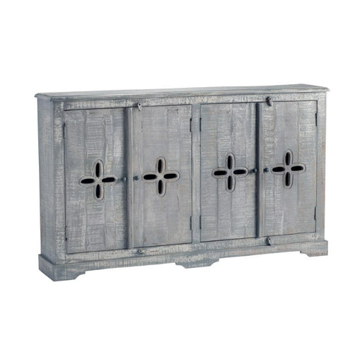 Crestview Collection Castleberry 68" x 13" x 40" 4-Drawer Rustic Weathered Gray Wood Sideboard - CVFNR907