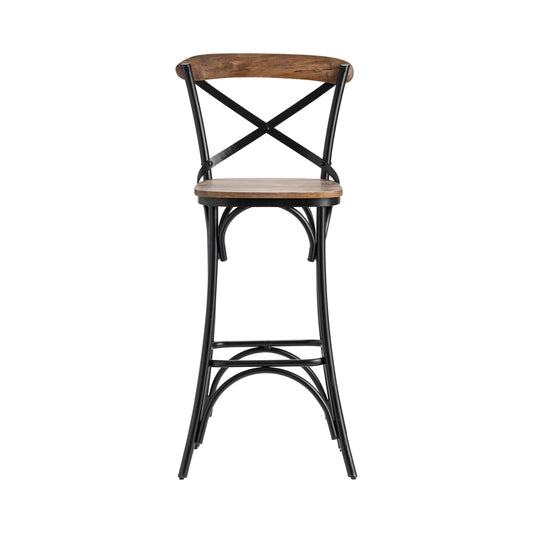 Crestview Collection Cedar Creek 19" x 20" x 43" Transitional Wood And Metal Bar Stool - CVFNR859