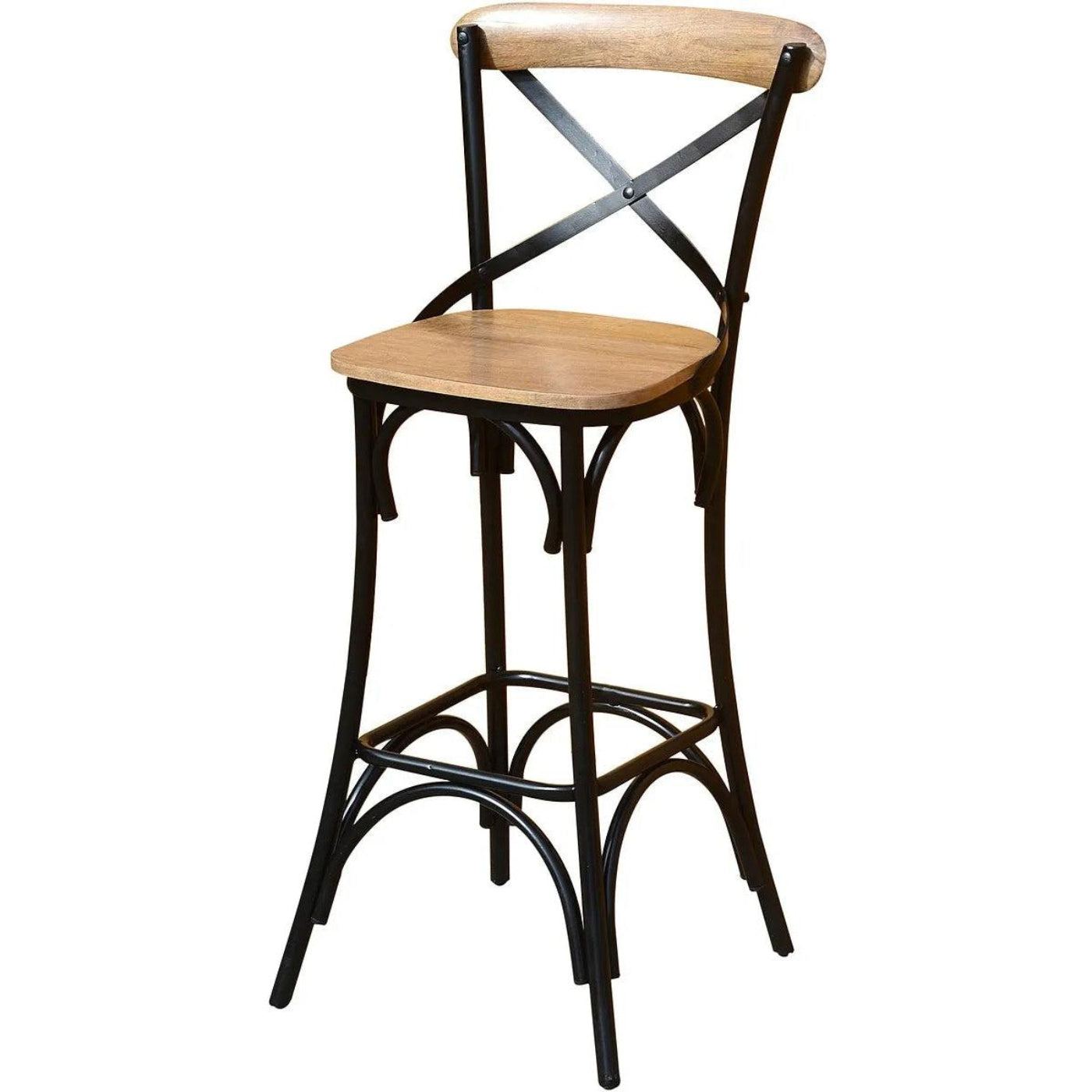 Crestview Collection Cedar Creek 19" x 20" x 43" Transitional Wood And Metal Bar Stool - CVFNR859