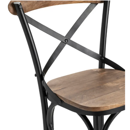 Crestview Collection Cedar Creek 19" x 20" x 43" Transitional Wood And Metal Bar Stool - CVFNR859