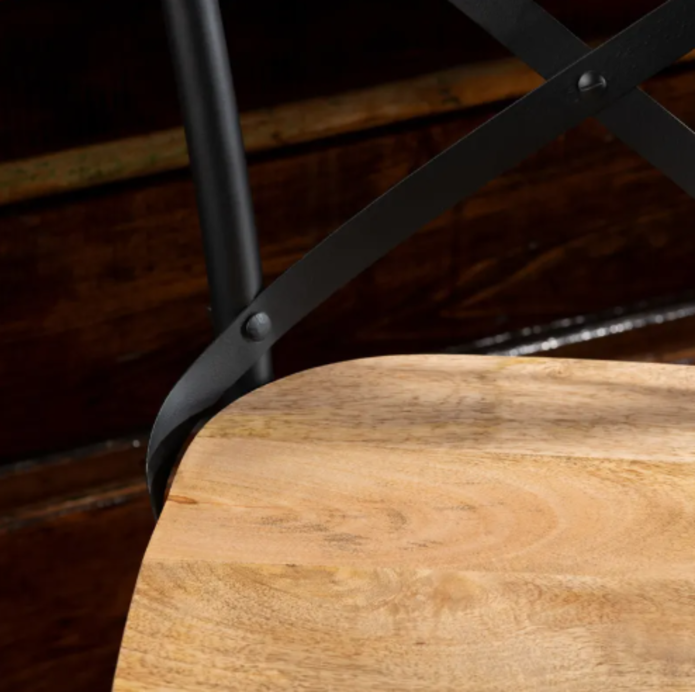Crestview Collection Cedar Creek 19" x 20" x 43" Transitional Wood And Metal Bar Stool - CVFNR859