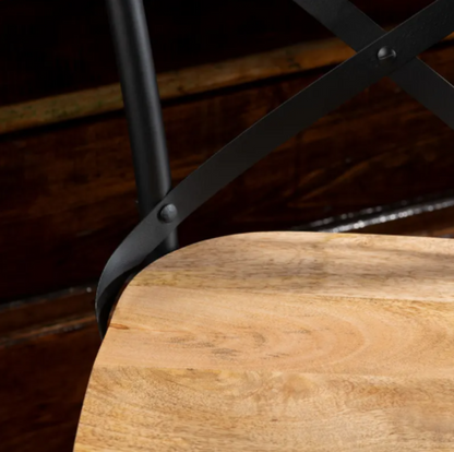 Crestview Collection Cedar Creek 19" x 20" x 43" Transitional Wood And Metal Bar Stool - CVFNR859