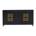 Crestview Collection Corinthian 68" x 16" x 38" 4-Door Modern Black and Gold Wood And Metal Key Sideboard - CVFZR4606