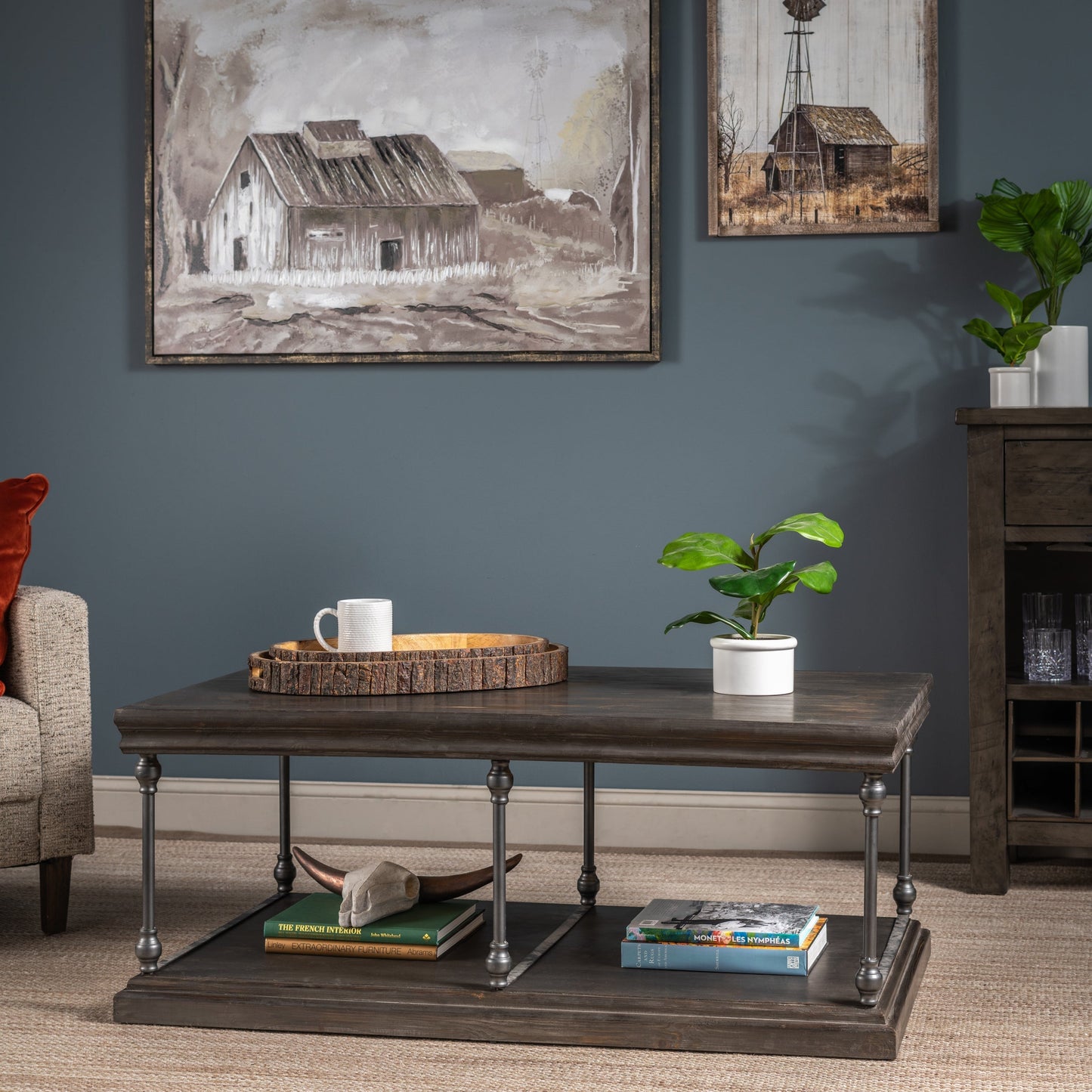 Crestview Collection Covington 48" x 28" x 20" Occasional Wood Rectangle Cocktail Table - CVFNR960