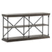 Crestview Collection Covington 64" x 17" x 34" Rustic Metal And Wood Console Table In Dark Brown and Black Finish - CVFNR964