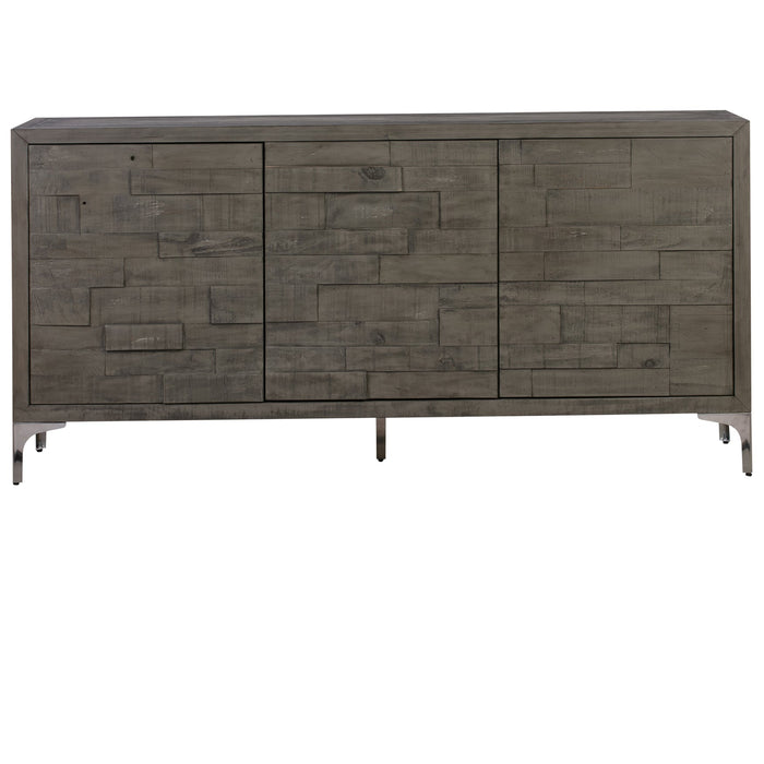 Crestview Collection Delaware 70" x 16" x 34" 3-Door Transitional Brown Wood And Metal Sideboard - CVFVR8315