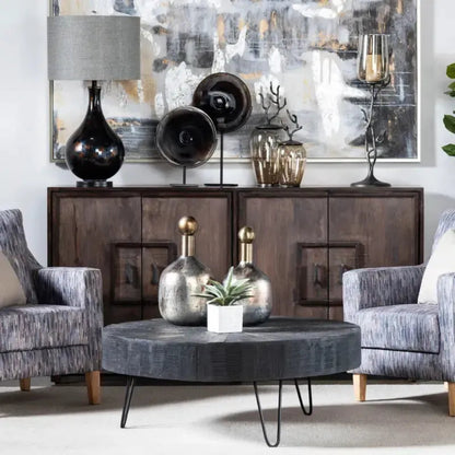 Crestview Collection Drummond 42" x 42" x 17" Occasional Metal And Wood Cocktail Table - CVFNR770