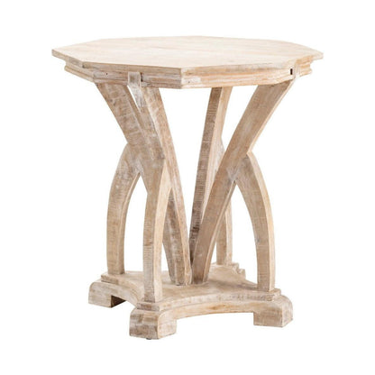 Crestview Collection Evelyn 26" x 26" x 29" Rustic Wood Accent Table In Light Brown Finish - CVFNR782