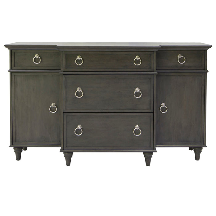 Crestview Collection Galloway Credenza 64" x 17" x 37" 2-Door 5-Drawer Transitional - CVFVR8240