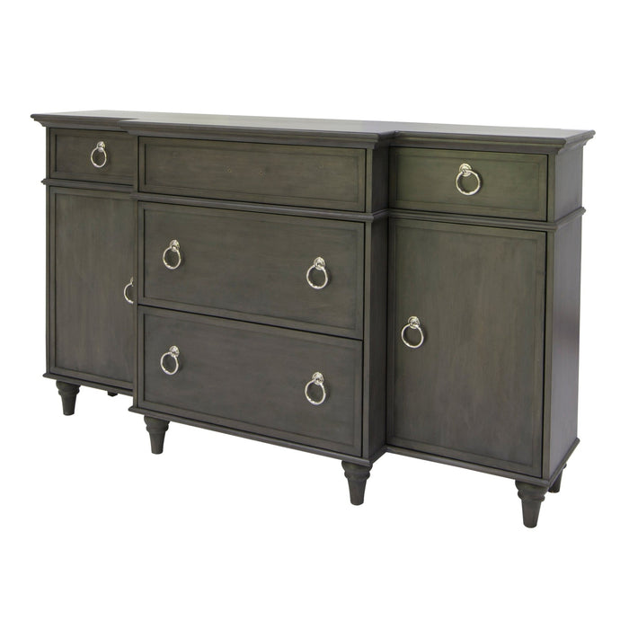 Crestview Collection Galloway Credenza 64" x 17" x 37" 2-Door 5-Drawer Transitional - CVFVR8240