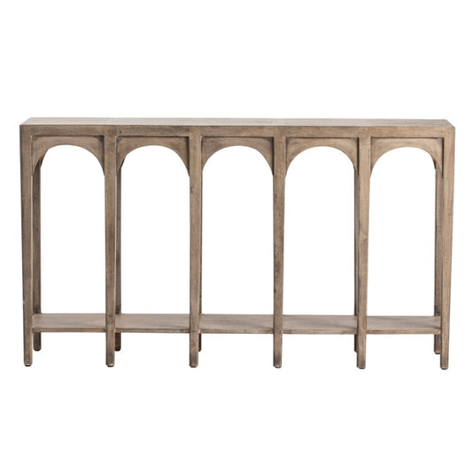 Crestview Collection Gotham 64" x 14" x 36" Rustic Unfinished Wood Console Table - CVFNR783