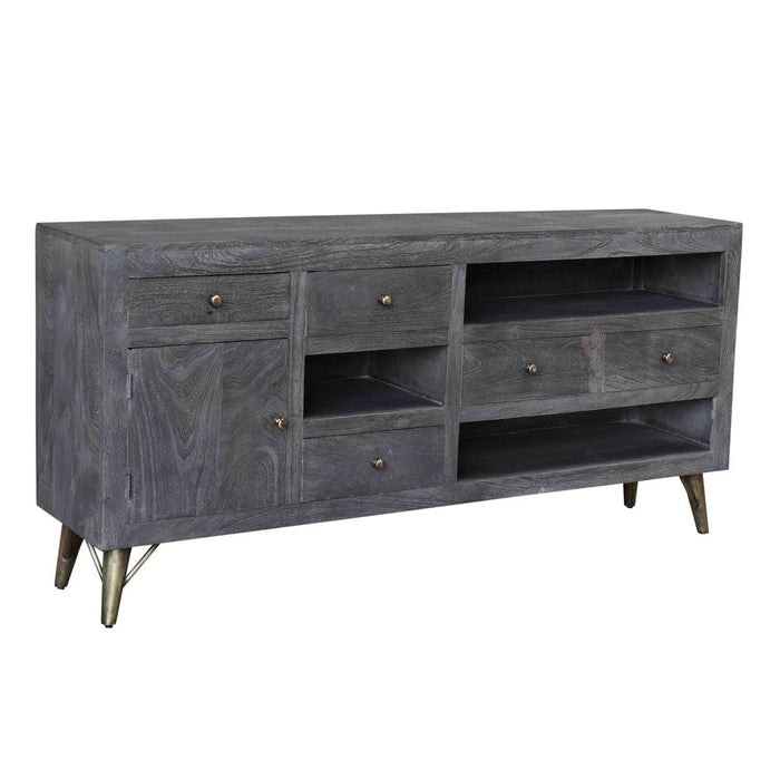 Crestview Collection Harrison 68" x 15" x 32" Transitional Wood Console In Dark Brown Finish - CVFNR791