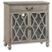 Crestview Collection Hawthorne Estate 36" x 18" x 39" 1-Drawer 2-Door Traditional Wood And Glass Fretwork Sideboard In Ash Finish - CVFVR8016