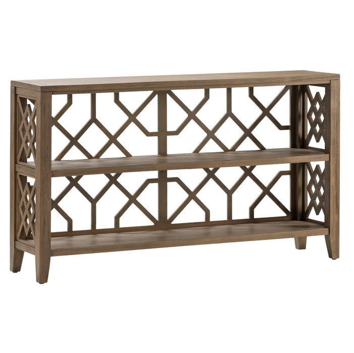 Crestview Collection Hawthorne Estate 56" x 13" x 32" Traditional Wood Open Fretwork Console In Dayton Finish - CVFVR8139