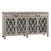 Crestview Collection Hawthorne Estate 72" x 18" x 39" 2-Drawer 4-Door Traditional Gray Wood Fretwork Sideboard - CVFVR8015