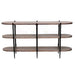 Crestview Collection Malibu 64" x 16" x 32" Rustic Metal And Wood Console Table In Brown Wood and Black Finish - CVFNR876