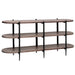 Crestview Collection Malibu 64" x 16" x 32" Rustic Metal And Wood Console Table In Brown Wood and Black Finish - CVFNR876