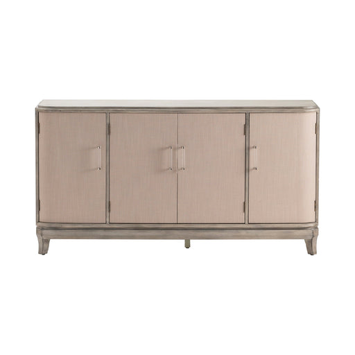 Crestview Collection Marshall 68" x 16" x 36" 4-Linen-Door Transitional Gray Wash Wood Sideboard With Acrylic Hardware - CVFZR5040