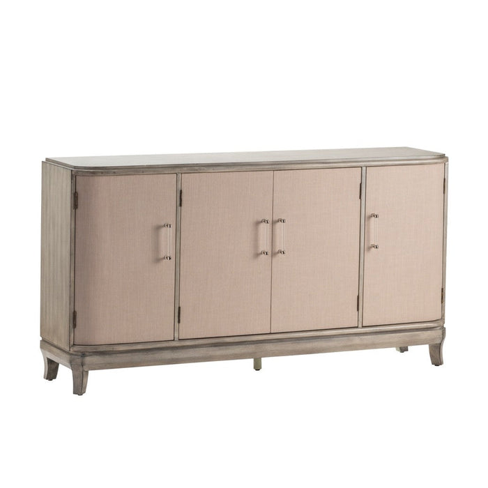 Crestview Collection Marshall 68" x 16" x 36" 4-Linen-Door Transitional Gray Wash Wood Sideboard With Acrylic Hardware - CVFZR5040