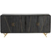 Crestview Collection Mosley 72" x 16" x 32" 4-Door Modern Black and Gold Wood And Metal Sideboard - CVFNR755