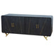 Crestview Collection Mosley 72" x 16" x 32" 4-Door Modern Black and Gold Wood And Metal Sideboard - CVFNR755