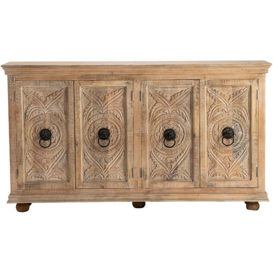 Crestview Collection Nottingham 71" x 15" x 39" 4-Door Rustic Wood Wood Sideboard - CVFNR824