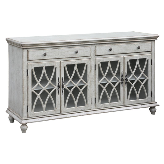 Crestview Collection Paxton 72" x 18" x 39" 2-Drawer 4-Door Traditional Pale Gray Wood Sideboard  - CVFZR2175